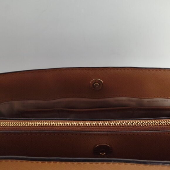 Ladies Michael Kors Tan Leather Crossbody Satchel - Picture 5 of 8